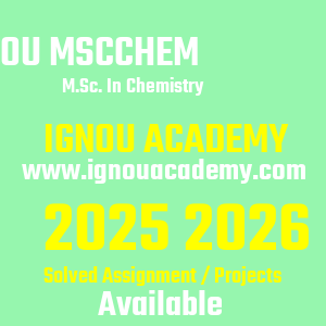 IGNOU MSCCHEM SOLVED ASSIGNMENT 2025 2026